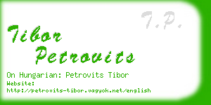 tibor petrovits business card